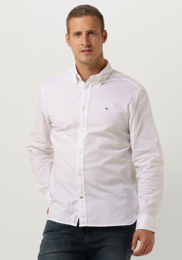 TOMMY HILFIGER witte tommy hilfiger casual overhemd core 1985 flex oxford rf shirt