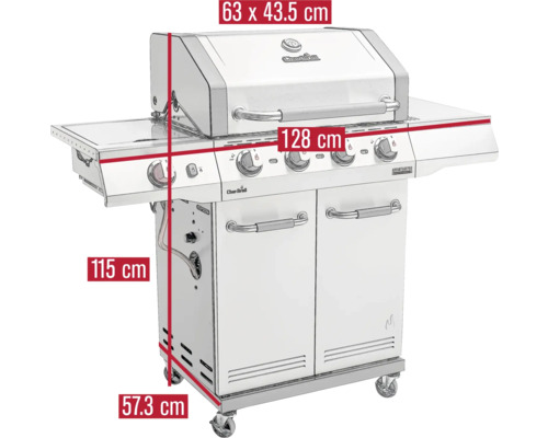 Char-Broil Advantage PRO S 4 gasgrill, gepolijst roestvrij staal, inclusief 4 branders, infraroodbrander, dekselthermometer, krachtige warmtezone