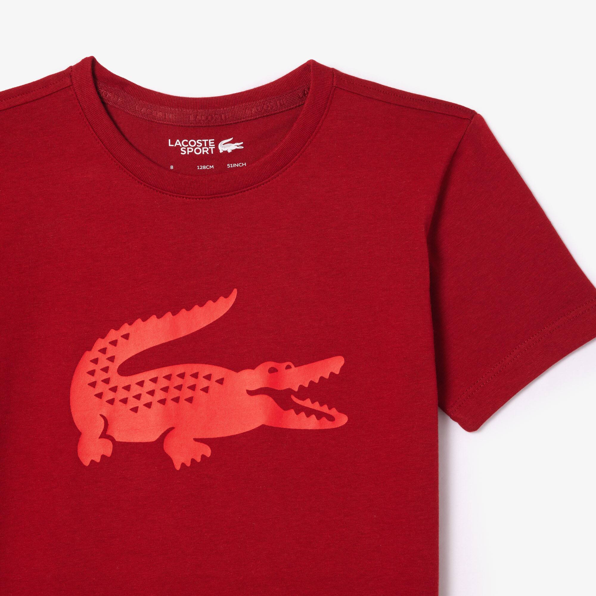 Kinder Croc T-Shirt aus Funktionsjersey LACOSTE SPORT TENNIS T-Shirts & Hemden - Rot - Lacoste - Kinder