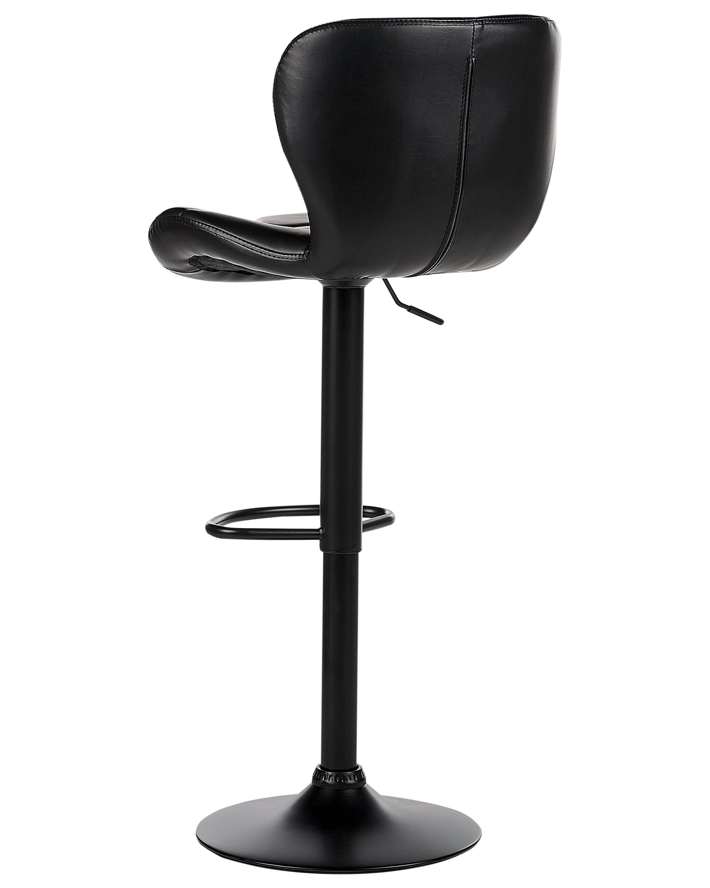 Set van 2 barstoelen VALETTA Kunstleer draaibaar Zwart