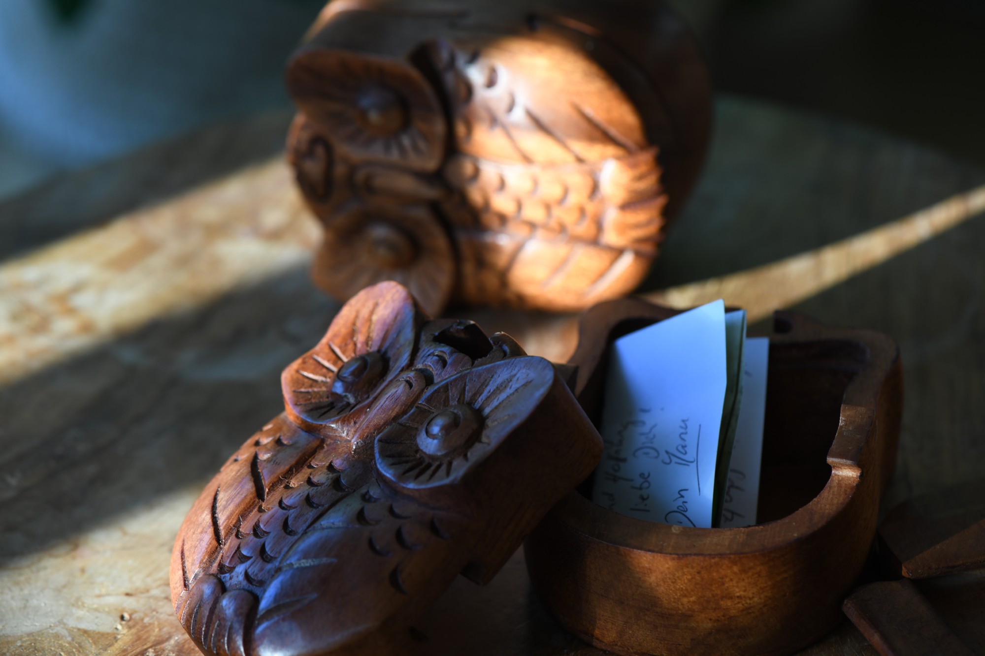 Secret Box 'Owl', natur, T 10 cm, B 8 cm, H 5 cm von fischer's lagerhaus