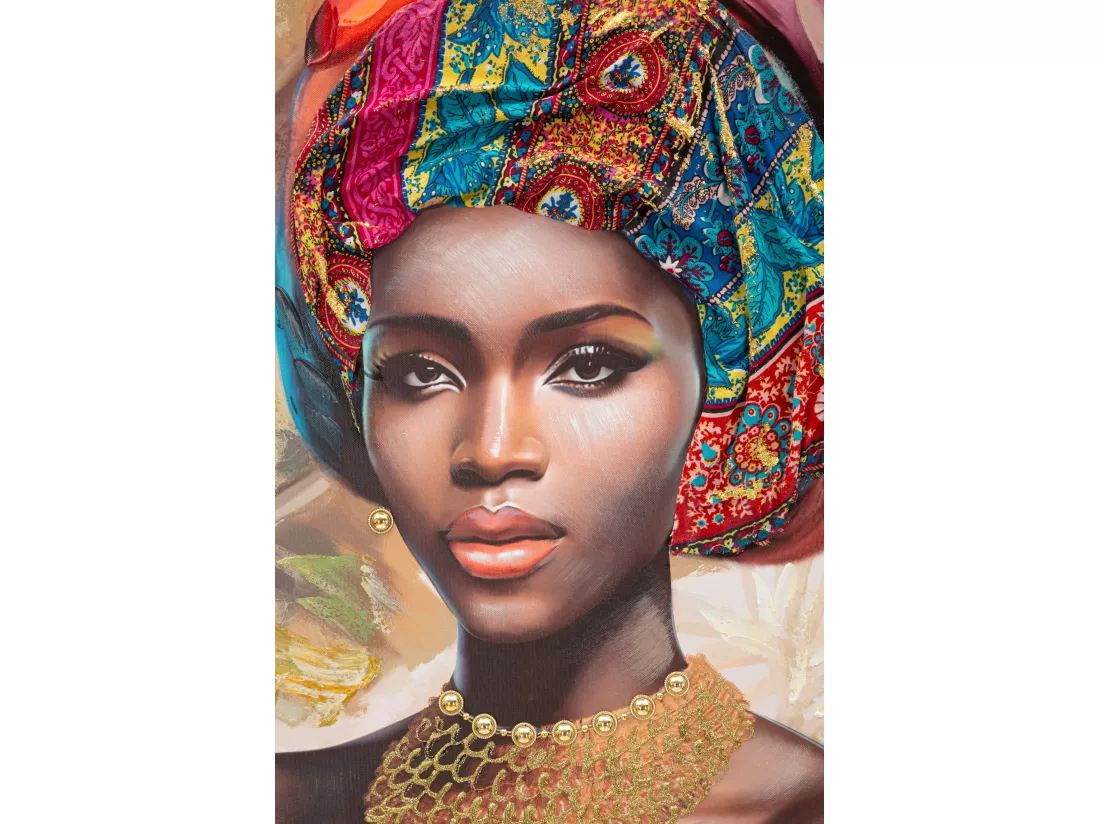 Peinture femme multicolore sur toile avec cadre 82x4,5x122 cm