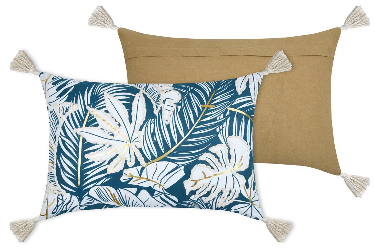 ALOHA COUSSIN 40X60CM BLEU