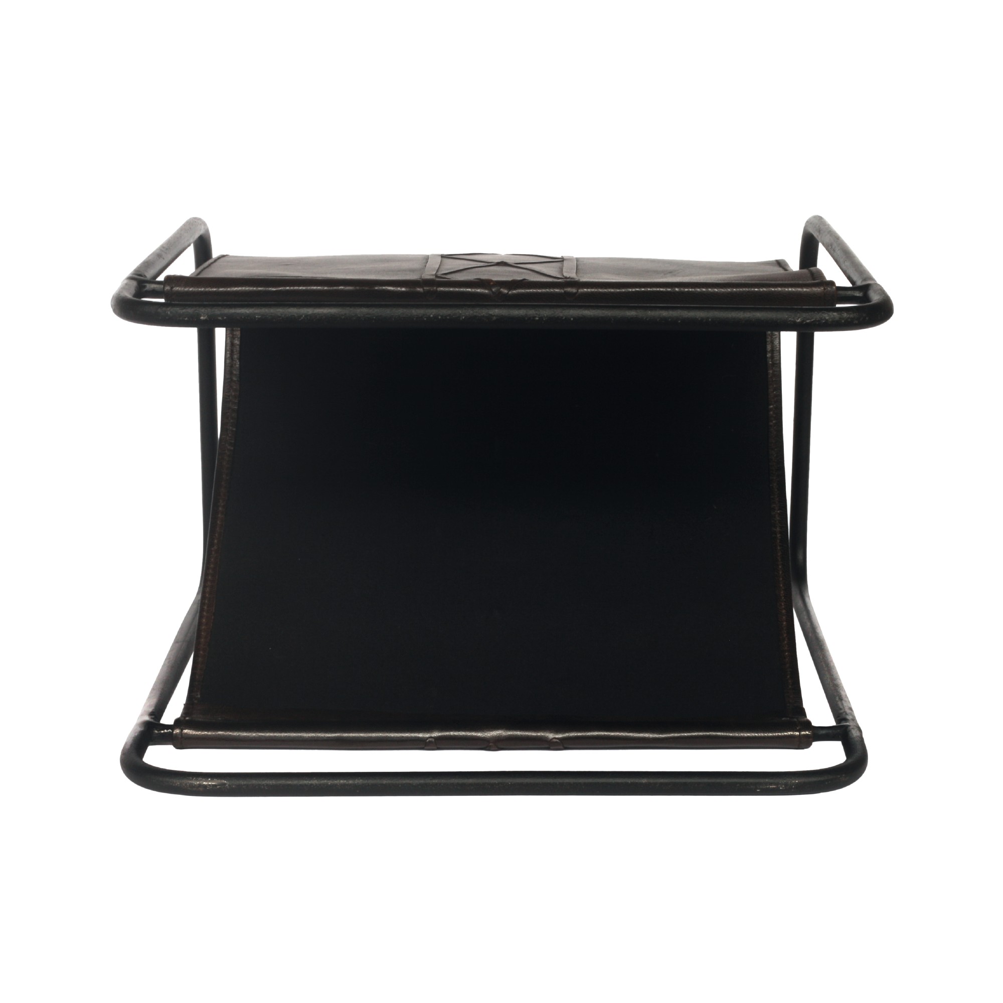 Zeitungsständer 'Diario', Leder und Eisen, B 39 cm, L 24 cm, H 38 cm von fischer's lagerhaus