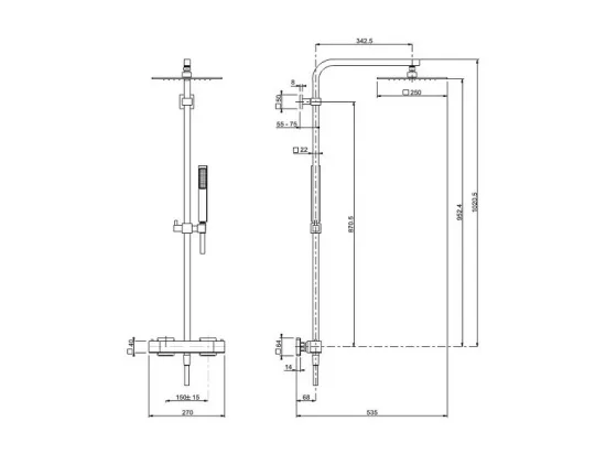 Païni - Colonne de douche Tank 250 x 250 Païni
