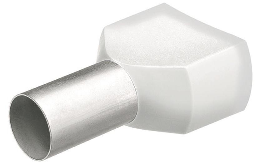 Aderendhülsen Twin 15 x 8 mm Weiss, 200 StückMit Kunststoffkragen