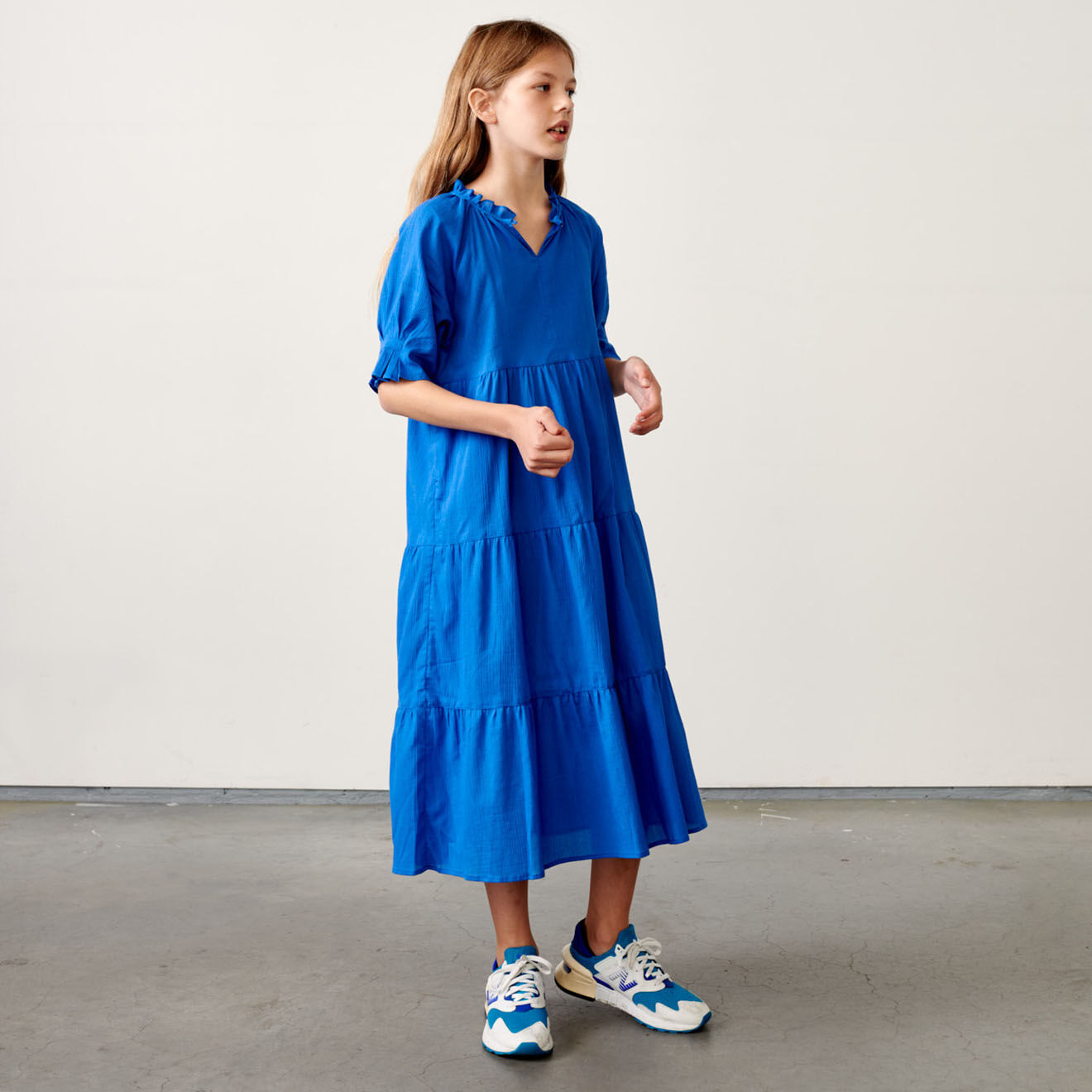 Bellerose Robe longue Pattie en Coton bleue