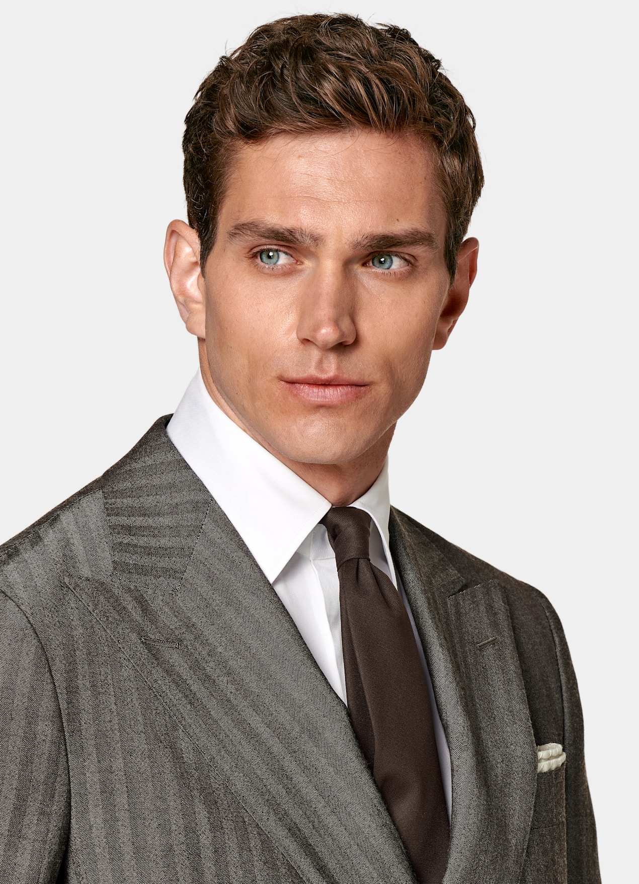Costume Havana coupe Tailored taupe à chevrons