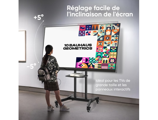 ONKRON - Pied de sol Support TV roulettes 50-90”- Max 100 kg - TS1891-B Noir