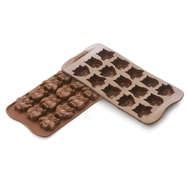 Moule en silicone 12 chocolats chouette Silikomart