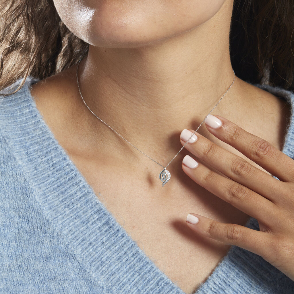 Collier Lydia Or Blanc Topaze Oxyde Oxyde