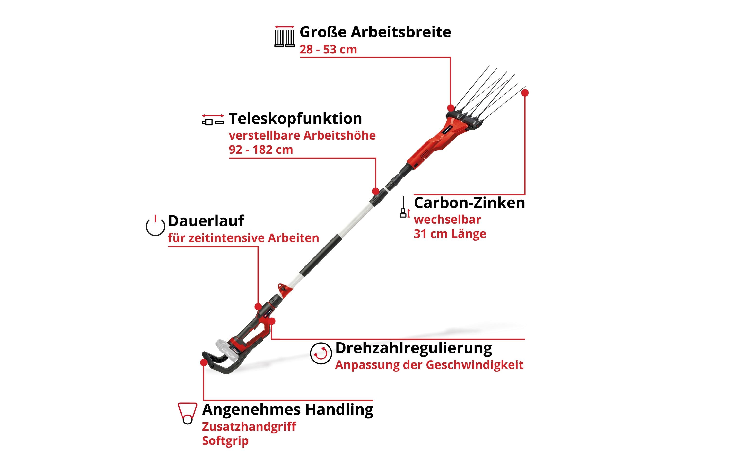 Akku-Oliven-/Obstrüttler GE-FS 18/53 Li-Solo<br>Effiziente Ernte mit dem Einhell Akku-Oliven-/Obstrüttler Solo
