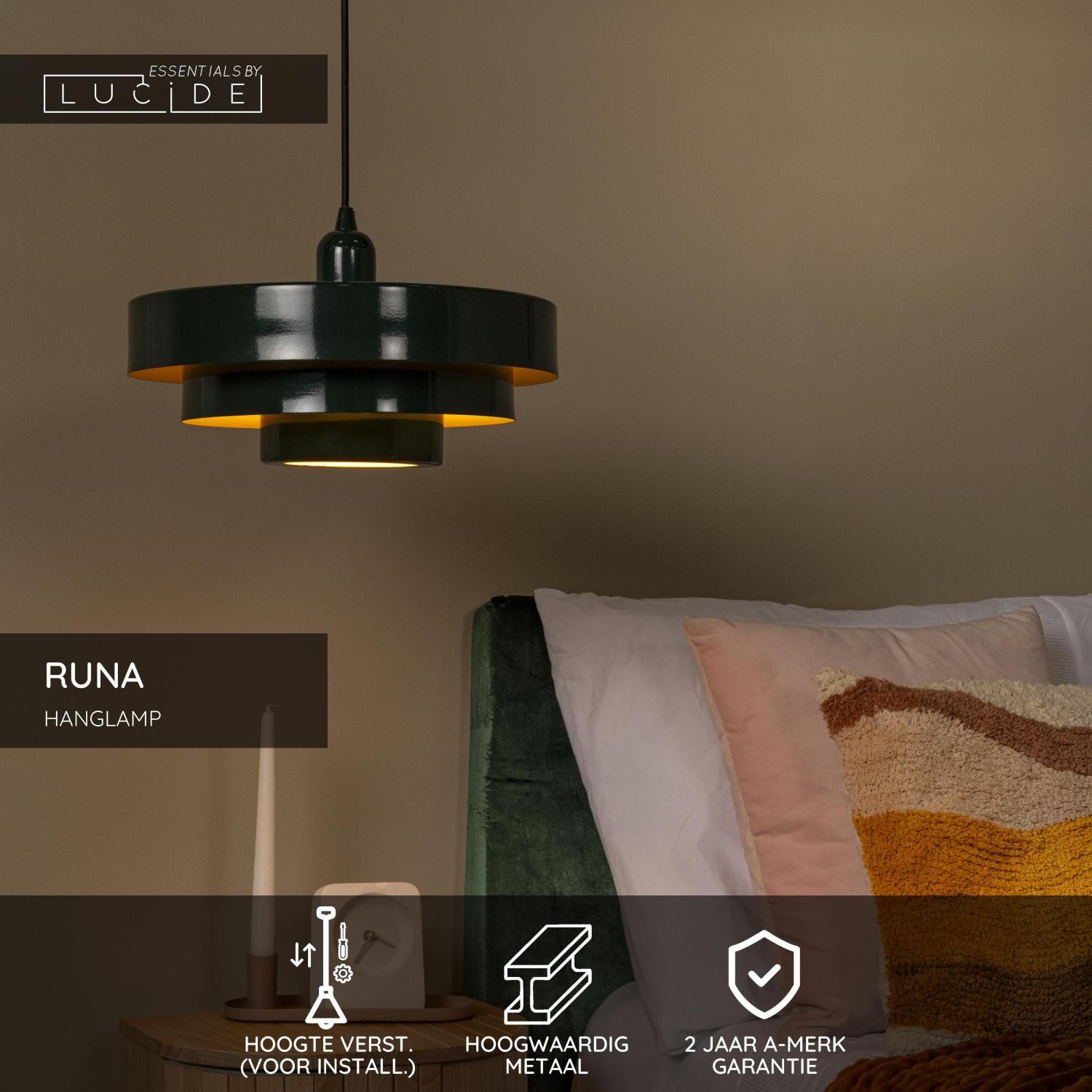 Lucide RUNA Hanglamp - Groen