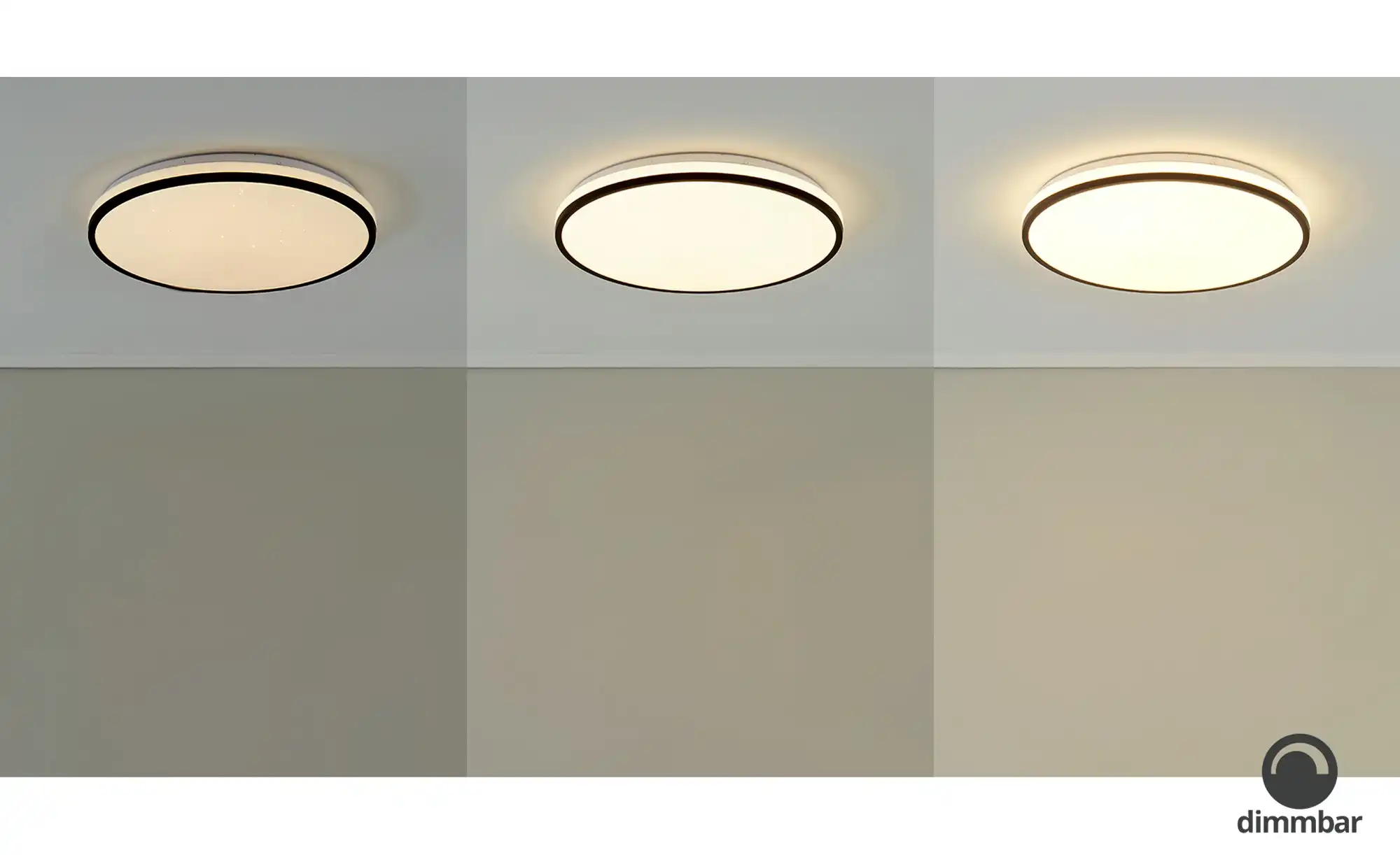 LED-Deckenleuchte, weiß mit schwarzem Ring