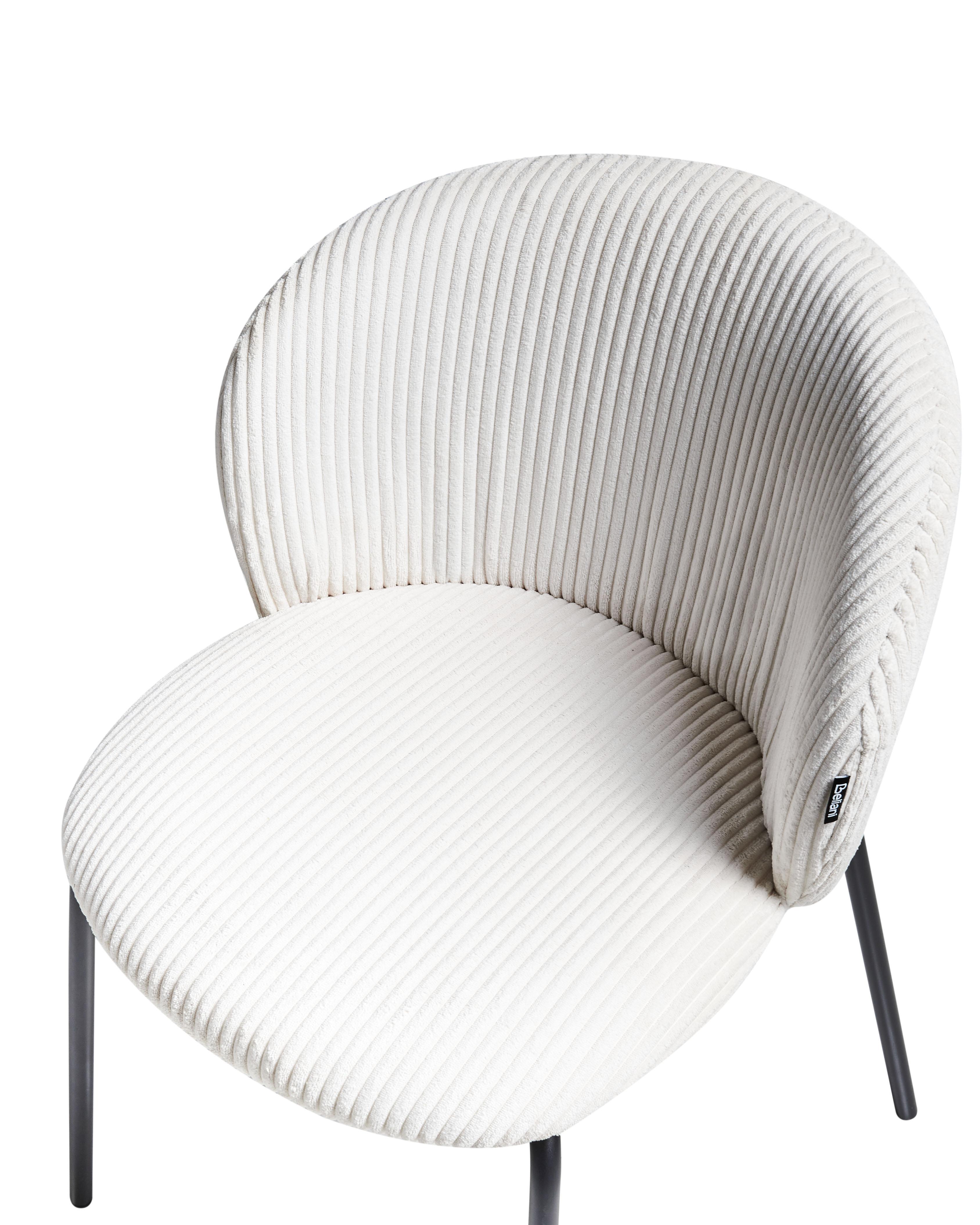 Set van 2 eetkamerstoelen MILES Corduroy Gebroken wit