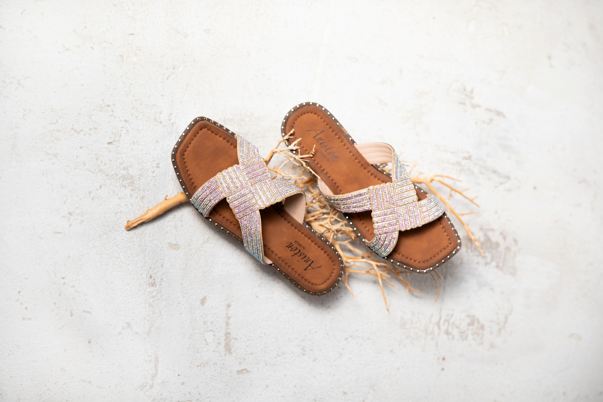Aniston SHOES Pantolette  , Flat, Sommerschuh, Strandschuh, Glitzersteine - NEUE KOLLEKTION