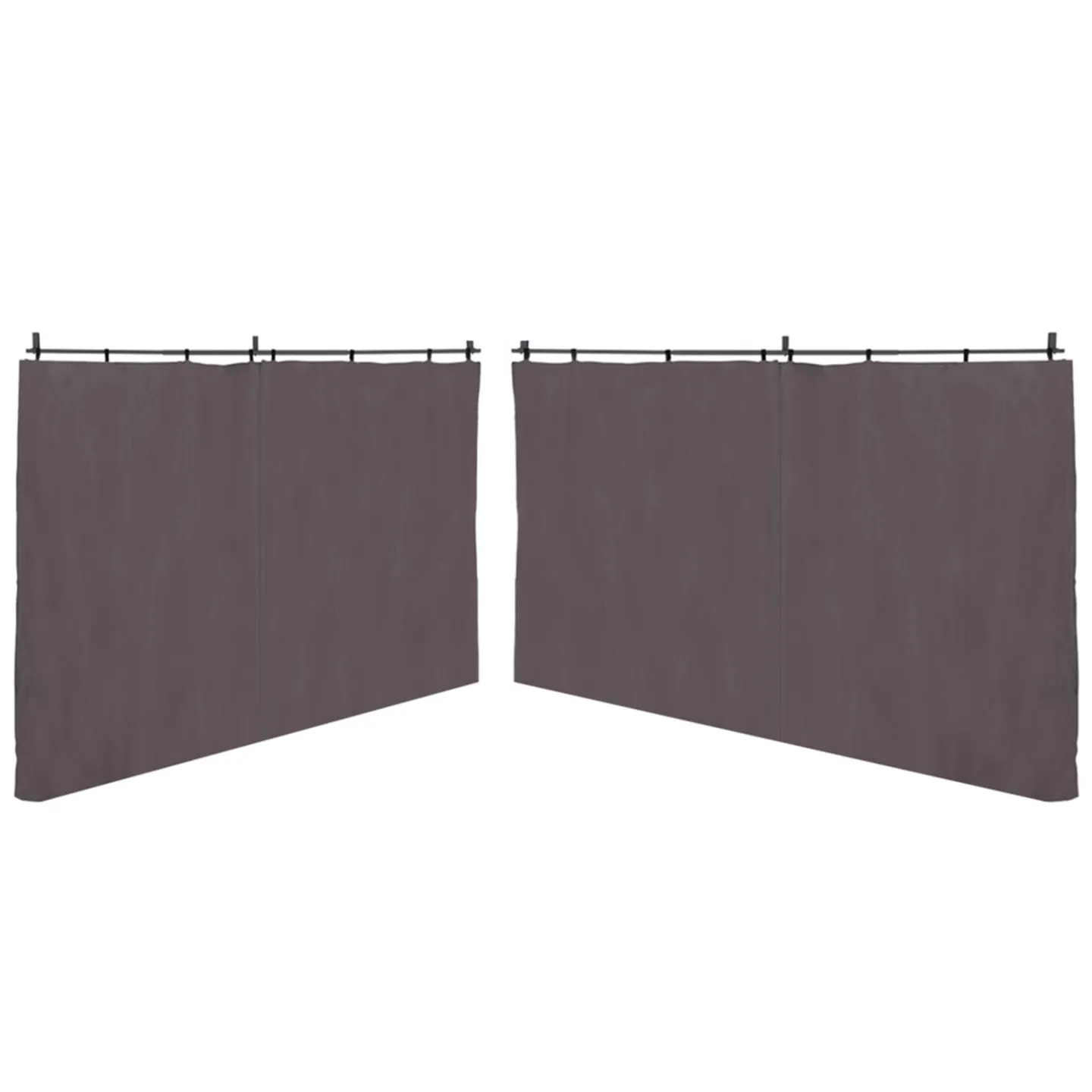 Lot de 2 rideaux pour pergola 3 et 4 M gris panneaux muraux avec fermeture éclair