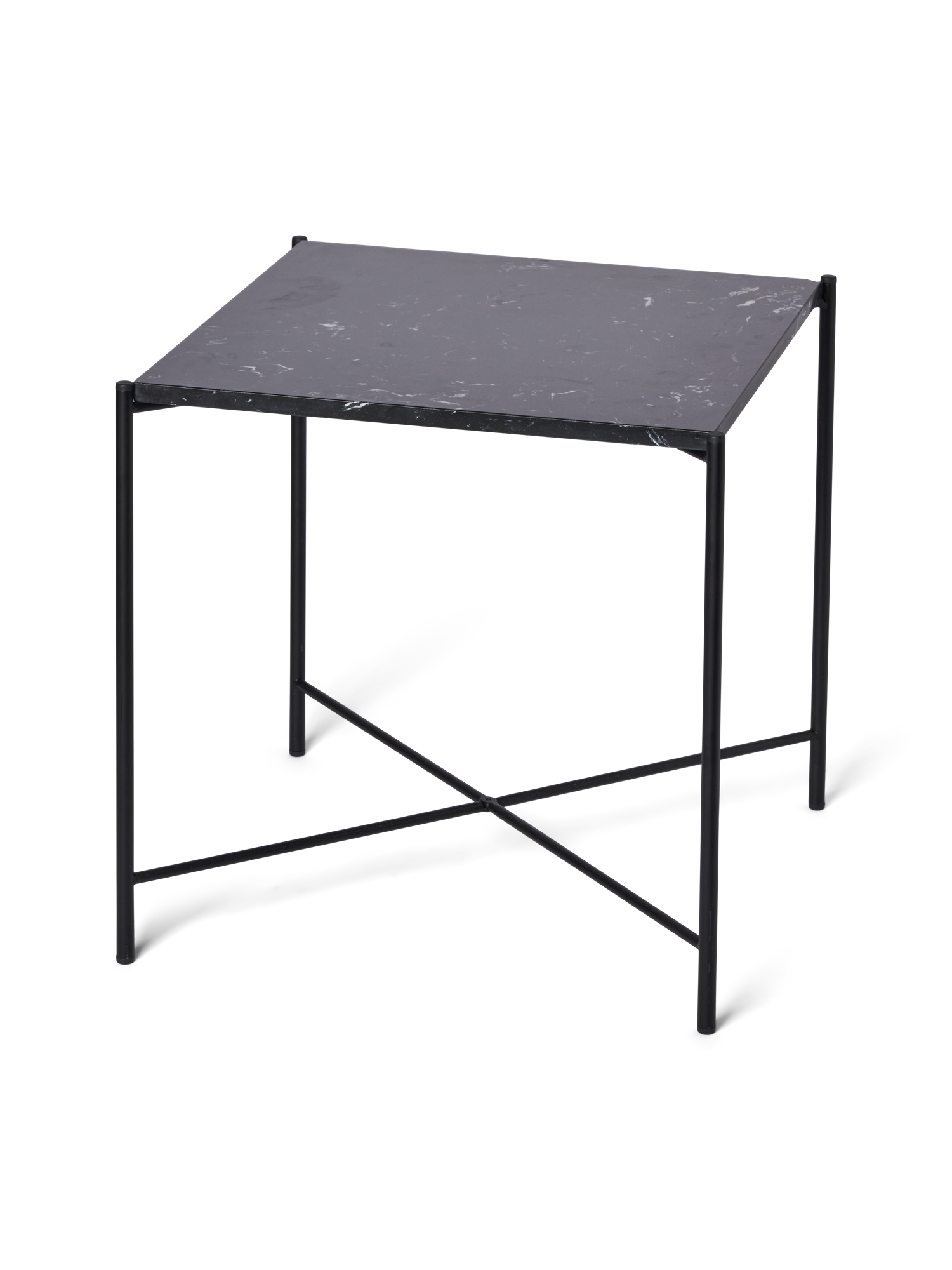 Sidebord | Marmor/jern. 40 x 40 x 40 cm. | Black