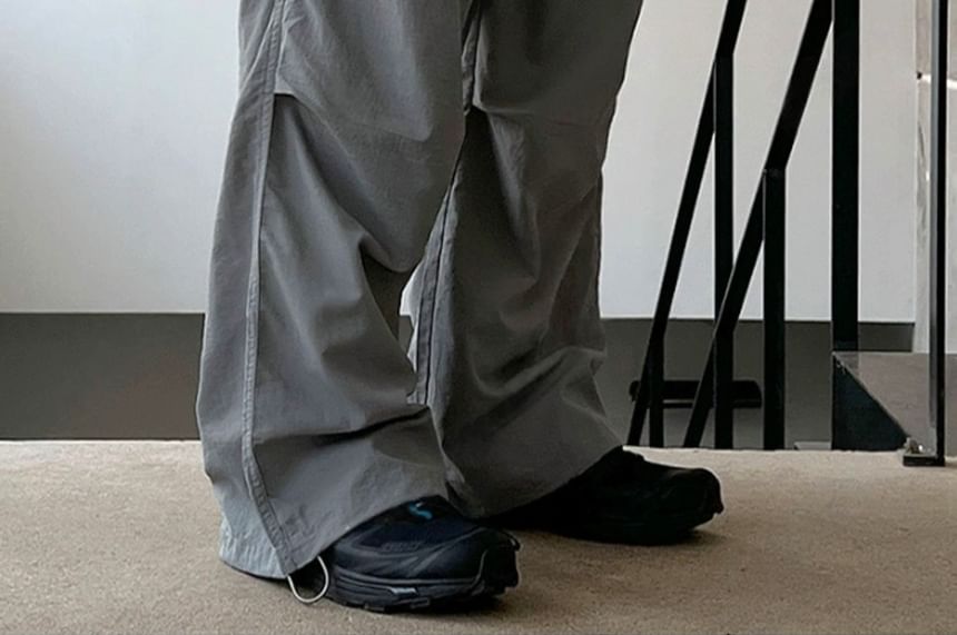 SeoulPop - Cargobroek met trekkoord in de taille, effen en recht model