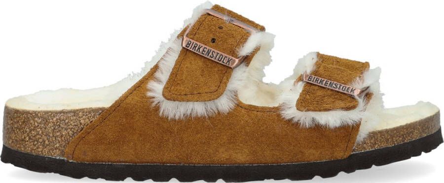 Birkenstock Arizona Shearling Slippers Mink Regular fit | Bruin | Suède