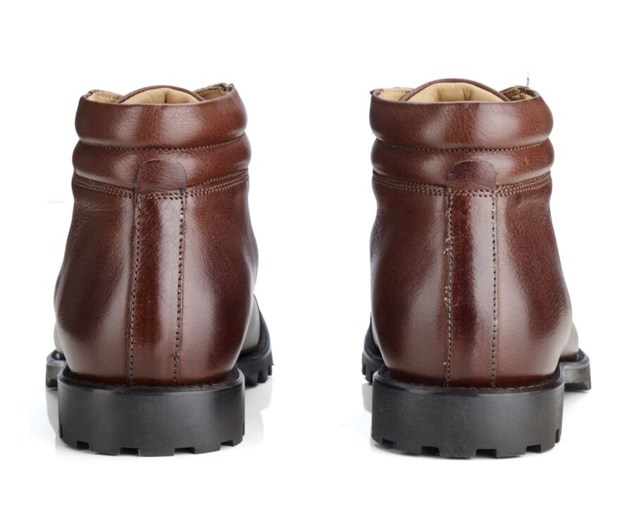 Boots Outdoor cuir chocolat patiné homme - GOSFIELD