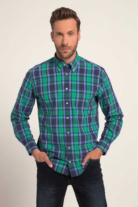 Karohemd, Langarm, Buttondown-Kragen, Modern Fit