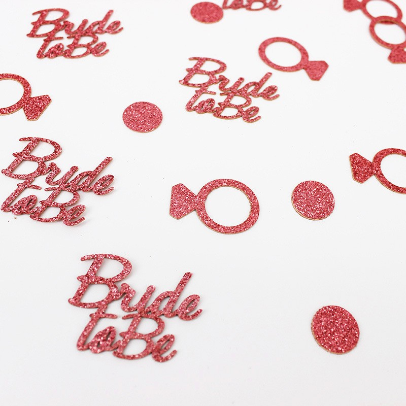 (16g) 35mm Papier Konfetti Junggesellinnenabschied Dekoration Ring Streukonfetti Bride To Be Tischdekoration Glitzer - Roségold