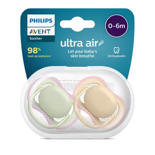 Sucettes Ultra Air 0-6 Mois Mixte Couleur Avent - Lot de 2