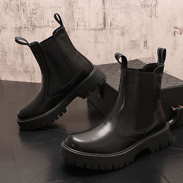 Mr Ozera - Platform Chelsea Boots van imitatieleer