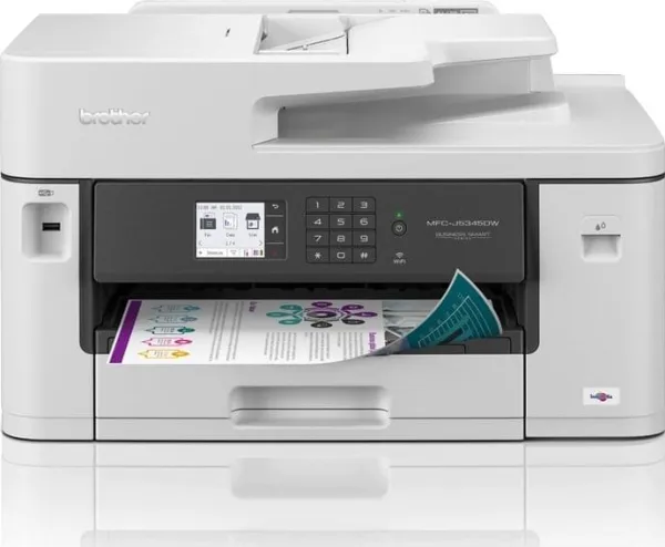 Brother MFC-J5345DW - Multifunktionsprinter - farve - blækprinter - A3/Ledger (medie) - op til 25 spm (kopiering) - op til 28 spm (udskriver) - 250 ark - 14.4 Kbps - USB 2.0, LAN, Wi-Fi(n)