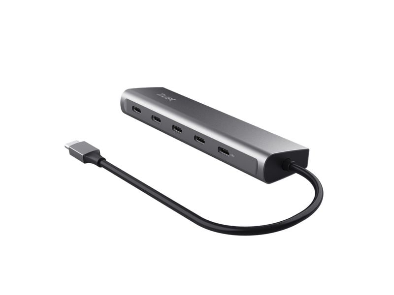 Trust Halyx USB-C-Hub mit 5 Ports Aluminium-USB-C-Hub für vier zusätzliche USB-C-Anschlüsse