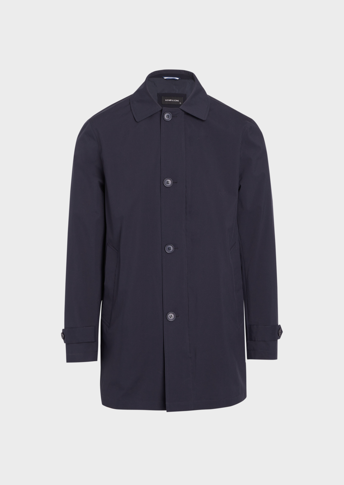 Trench droit de voyage uni bleu marine