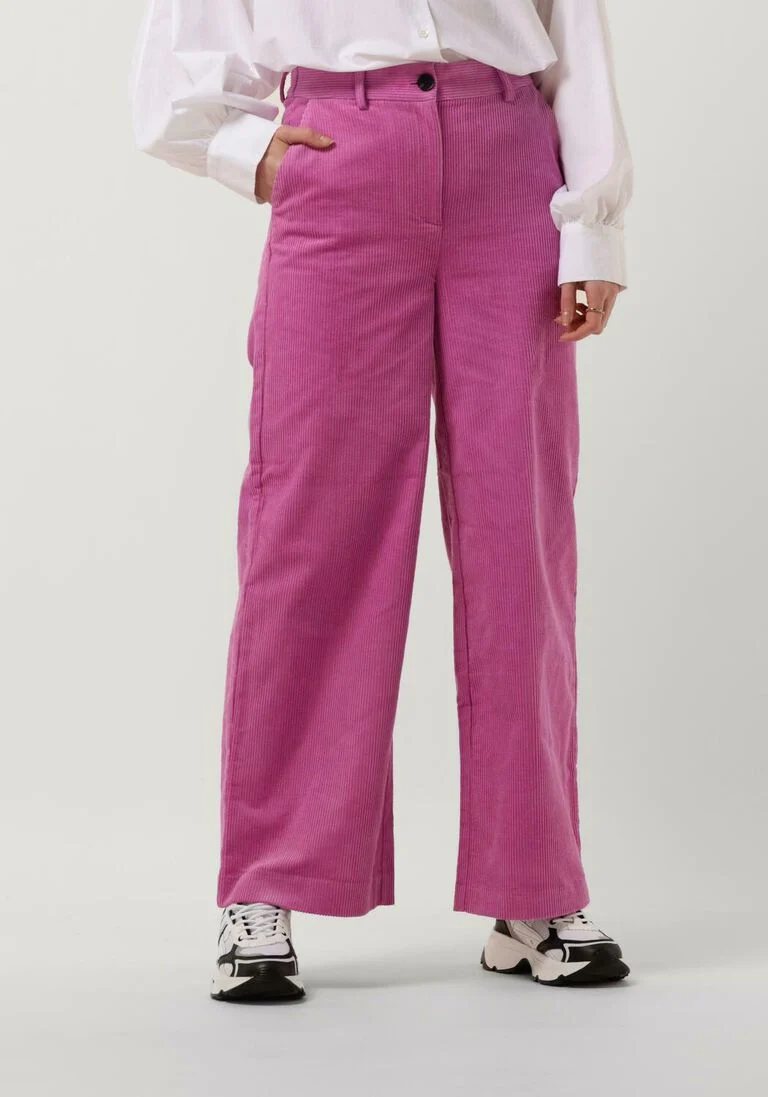 CO\\'COUTURE roze co'couture wijde broek flash corduroy pants