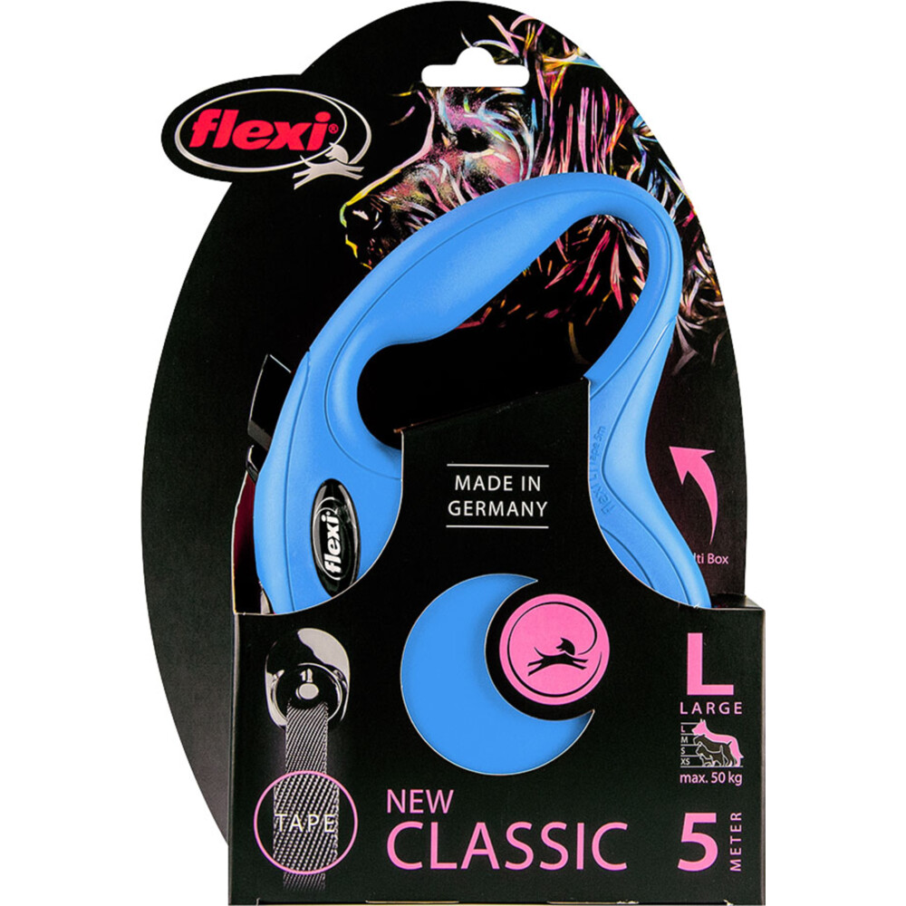 Flexi Rollijn Classic Tape 5 mtr tot 50 kg Blauw