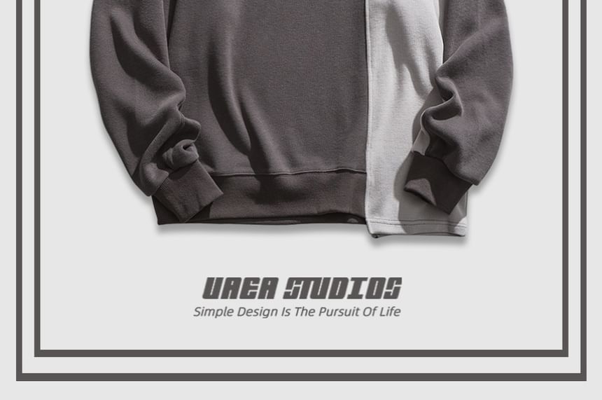 Chuoku - Sweatshirt met ronde hals, geborduurd paneel en letters