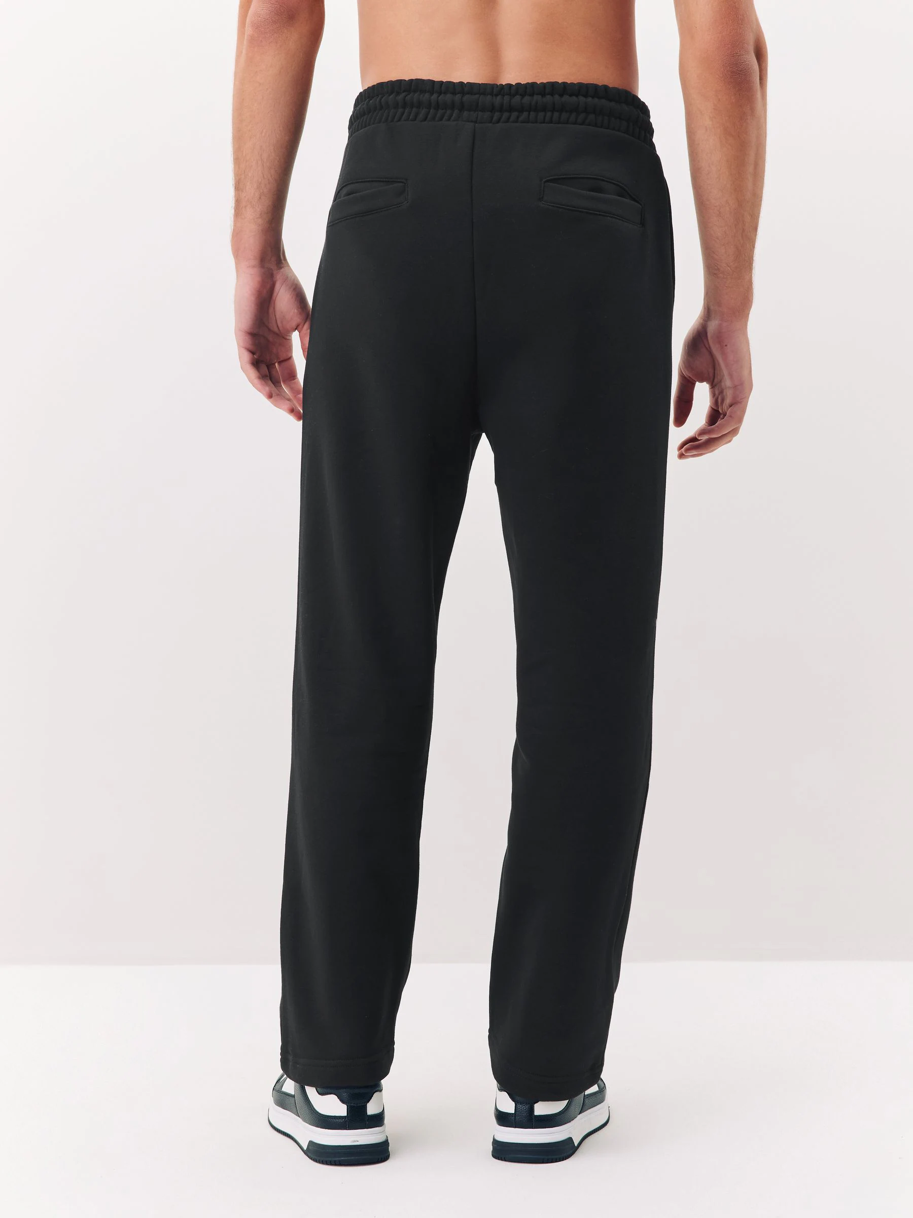 Zwart - Straight fit - Katoenrijke Jersey Joggingbroeken