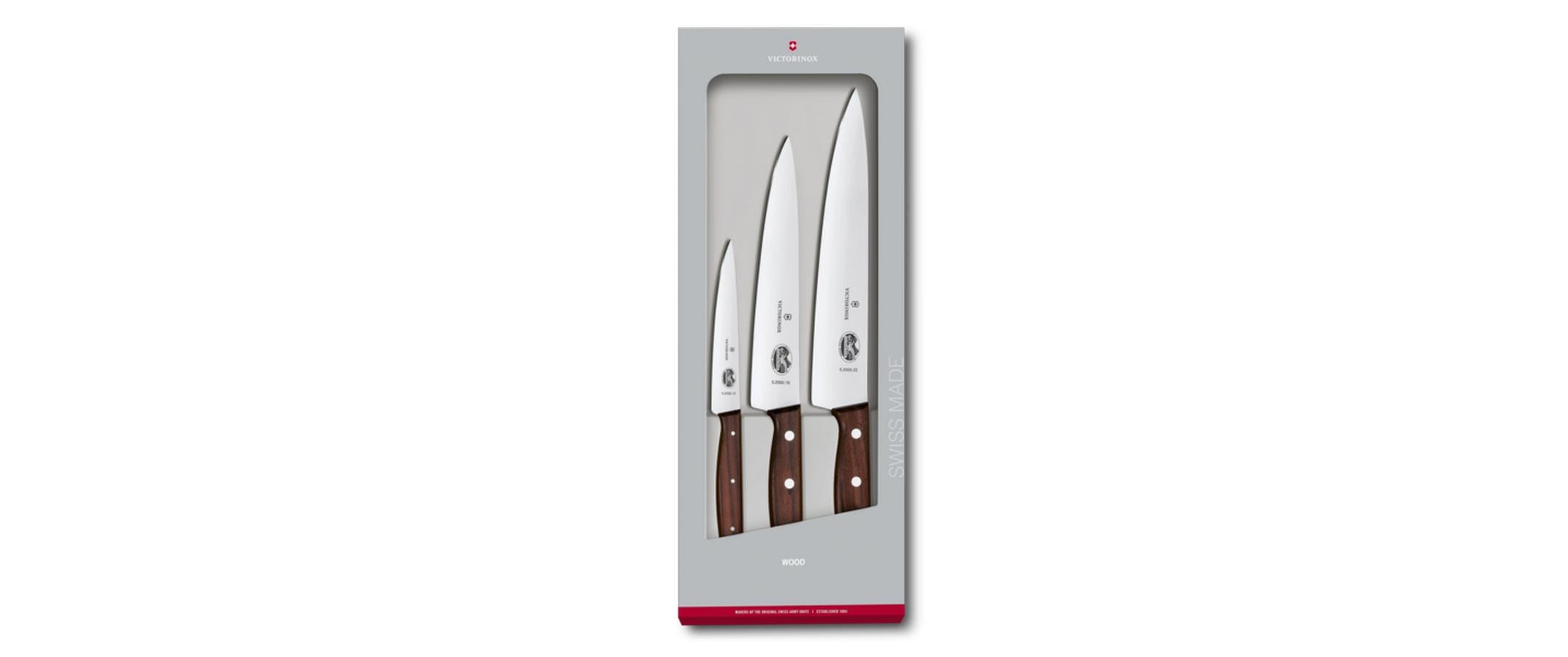 Tranchier-Set Wood 3-teilig, Braun<br>Vielseitiges Set aus Tranchiermessern mit Holzgriff