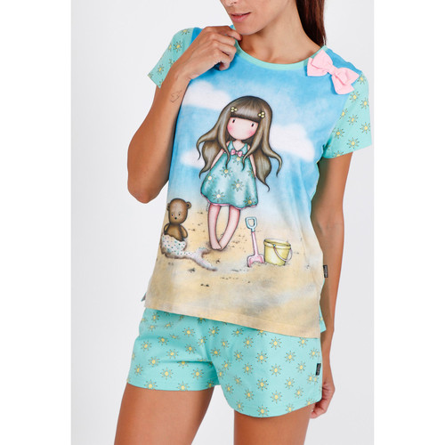 Admas - Camiseta de pijama corto Hola Verano Santoro azul Azul