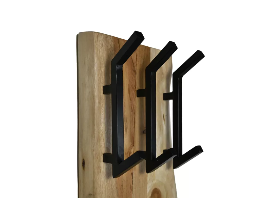 Soho Live Edge - Porte-manteaux - Bois d'acacia/métal - Coloris Naturel - 25x13x60 cm