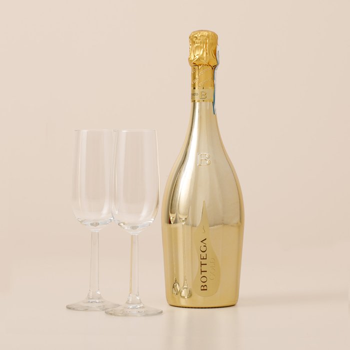 Bottega | Prosecco Gold met glazen | 750 ml