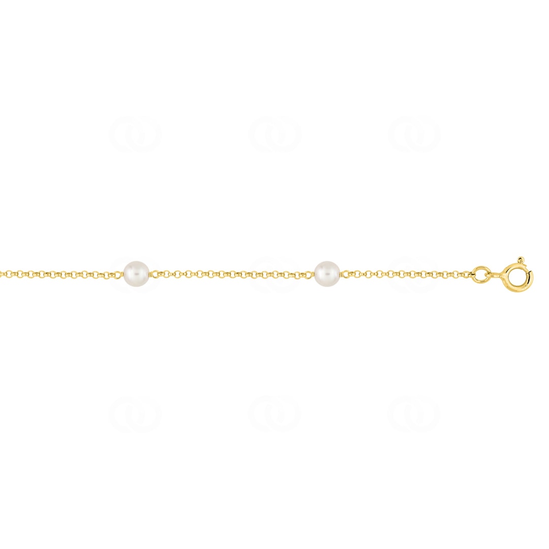 Armband 375/9 K Gelbgold mit Süsswasserzuchtperlen 4.5mm