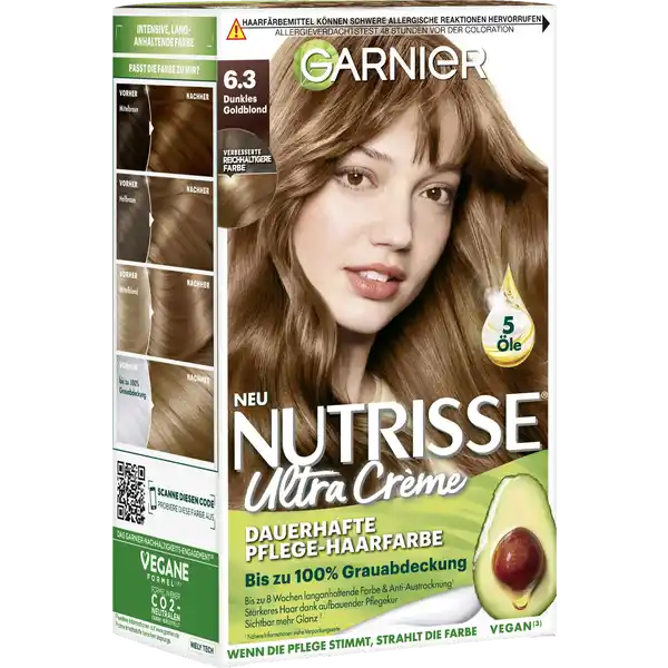 Ultra Crème Dauerhafte Pflege-Haarfarbe 6.3 Dunkles Goldblond
