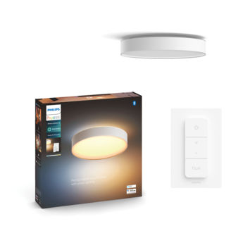 Philips Hue badkamerplafondlamp Devere wit - warm tot koelwit licht 19W - Ø 38 cm - met 1 dimmer switch