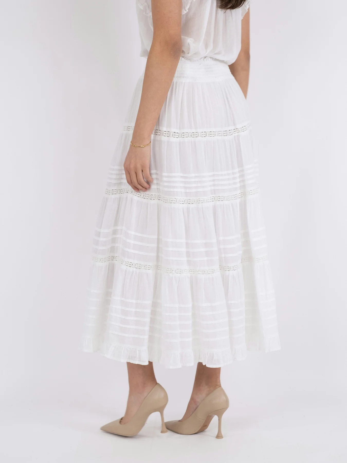 Neo Noir Felicia S Voile Skirt white