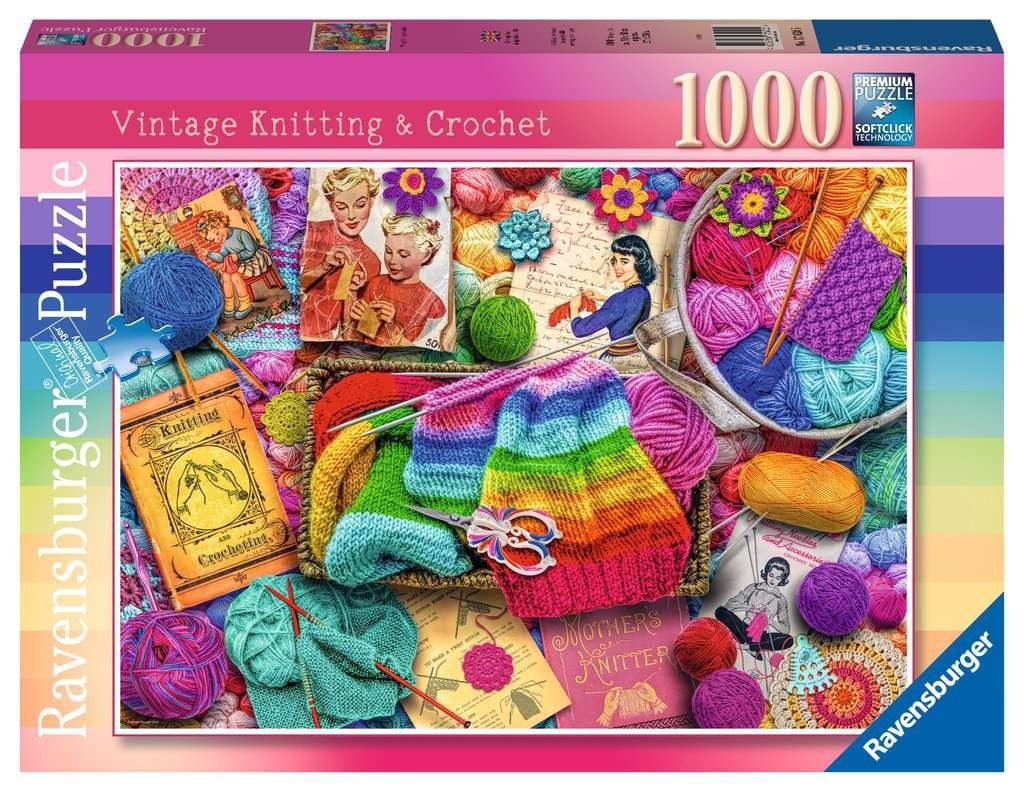 Ravensburger - Puslespil Vintage Knitting & Crochet 1000 brikker