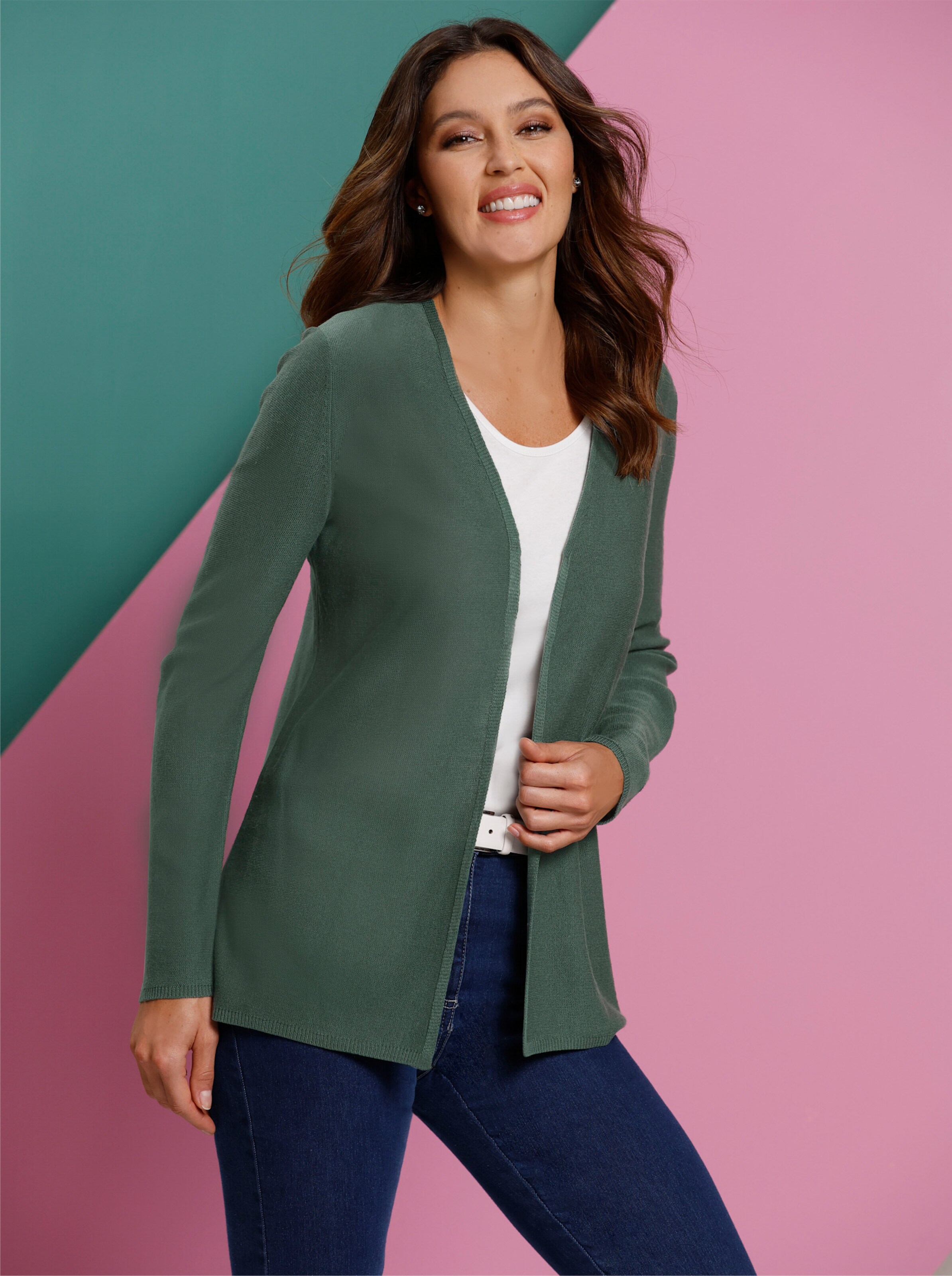 Long-Strickjacke