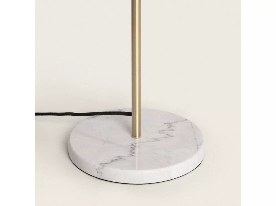 Lampadaire Métal et Verre Lune Blanc