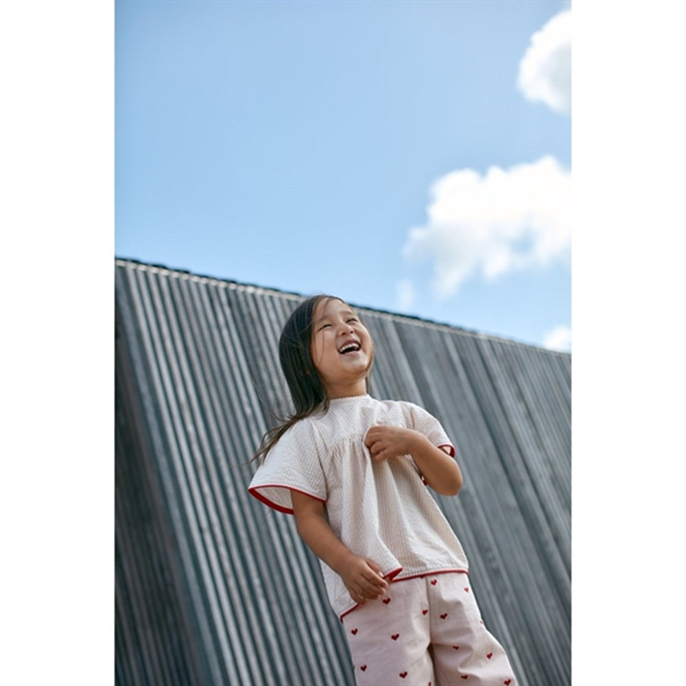 Køb Copenhagen Colors Dusty Rose W Cream Stripe Seersucker Bluse