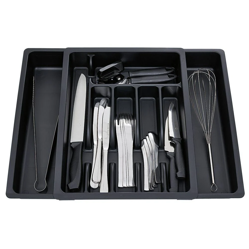 Range couverts extensible plastique noir