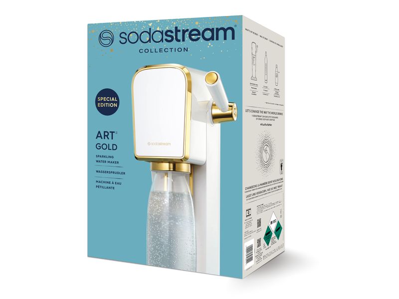 Sodastream Wassersprudler Art Weiss/Gold Eleganter Trinkwassersprudler mit Fuse Kunststoffflasche